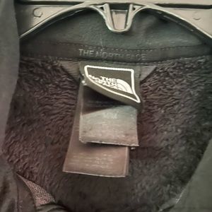 The north face, medium black, fuzzy, zip up